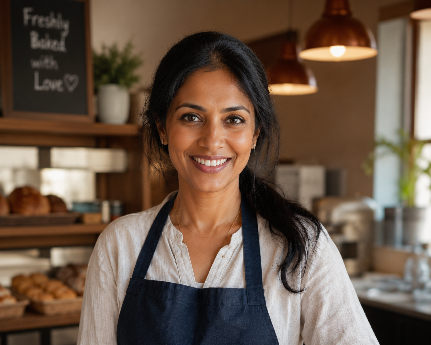 Priya Nair, owner and head baker, at The Copper Kettle Café